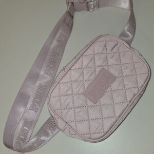 Pink Quilted Crossbody Bag